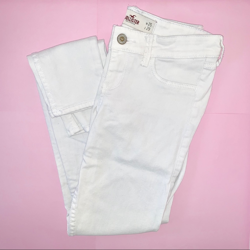 Hollister Low Rise Super Skinny Jeans White